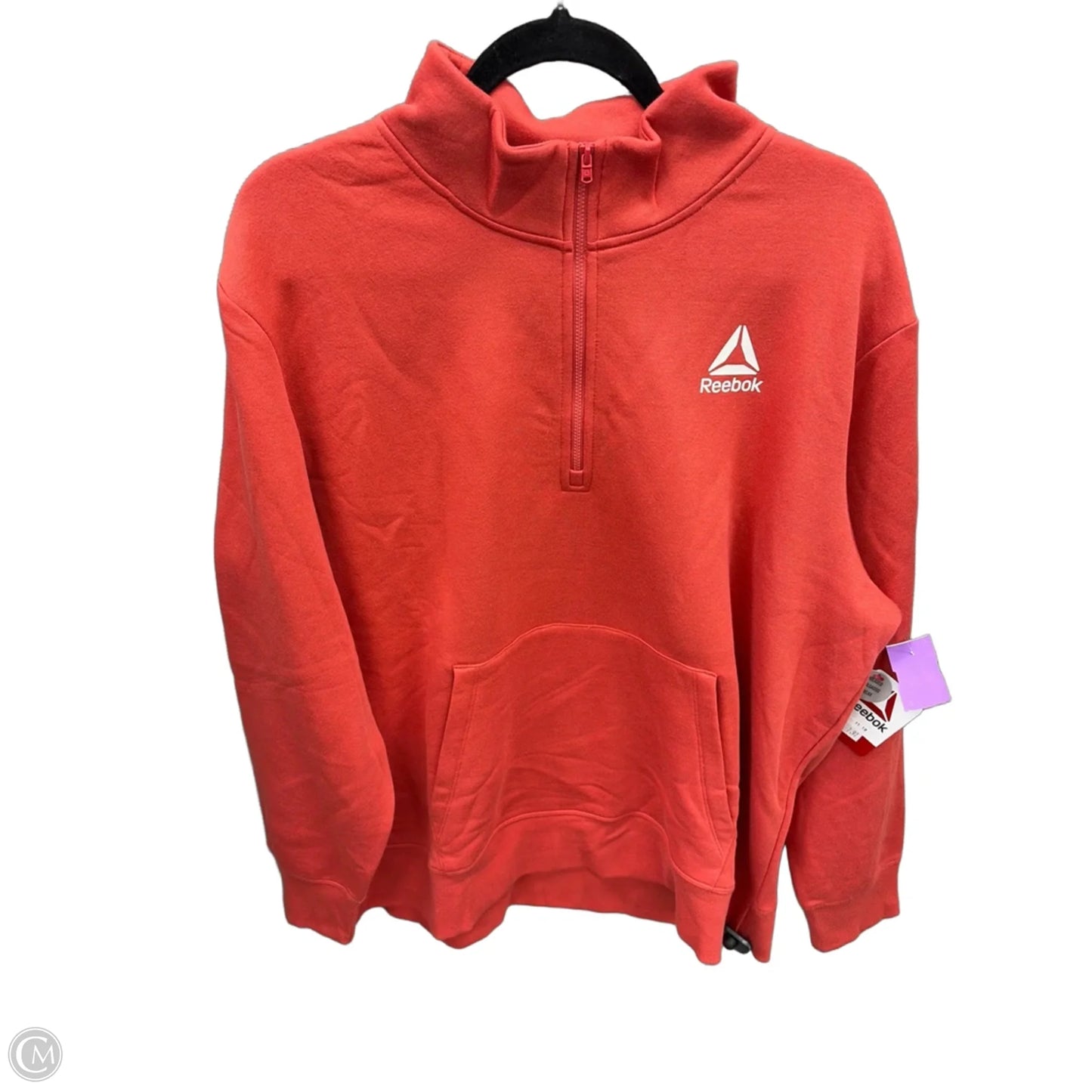 Athletic Top Long Sleeve Collar By Reebok In Orange, Size: Xxl