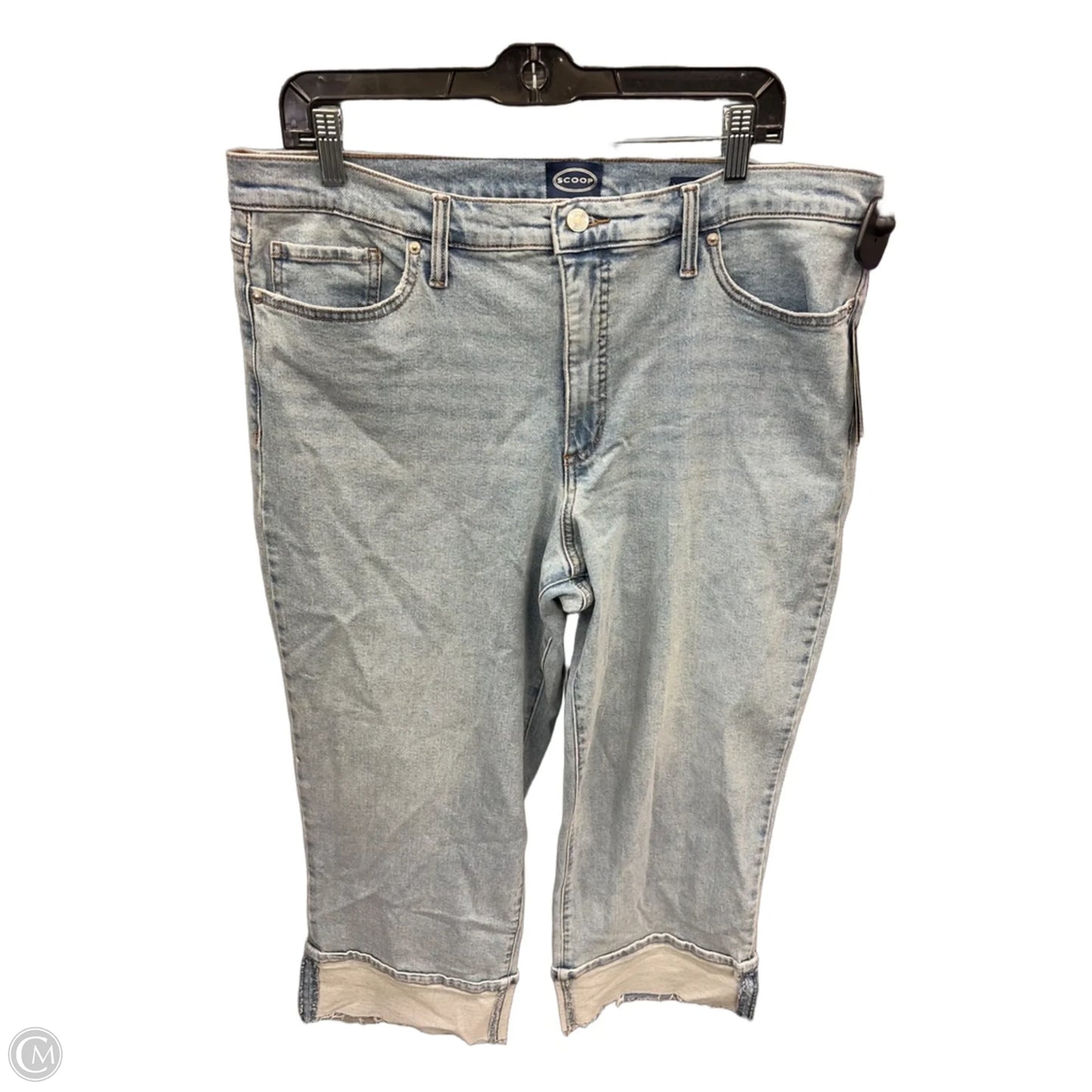 Jeans Cropped By Scoop In Blue Denim, Size: 16
