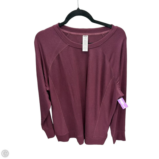 Athletic Top Long Sleeve Crewneck By Rbx In Maroon, Size: 2x