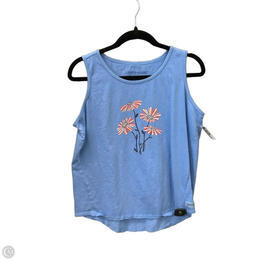 Top Sleeveless By Life Is Good In Blue, Size: L