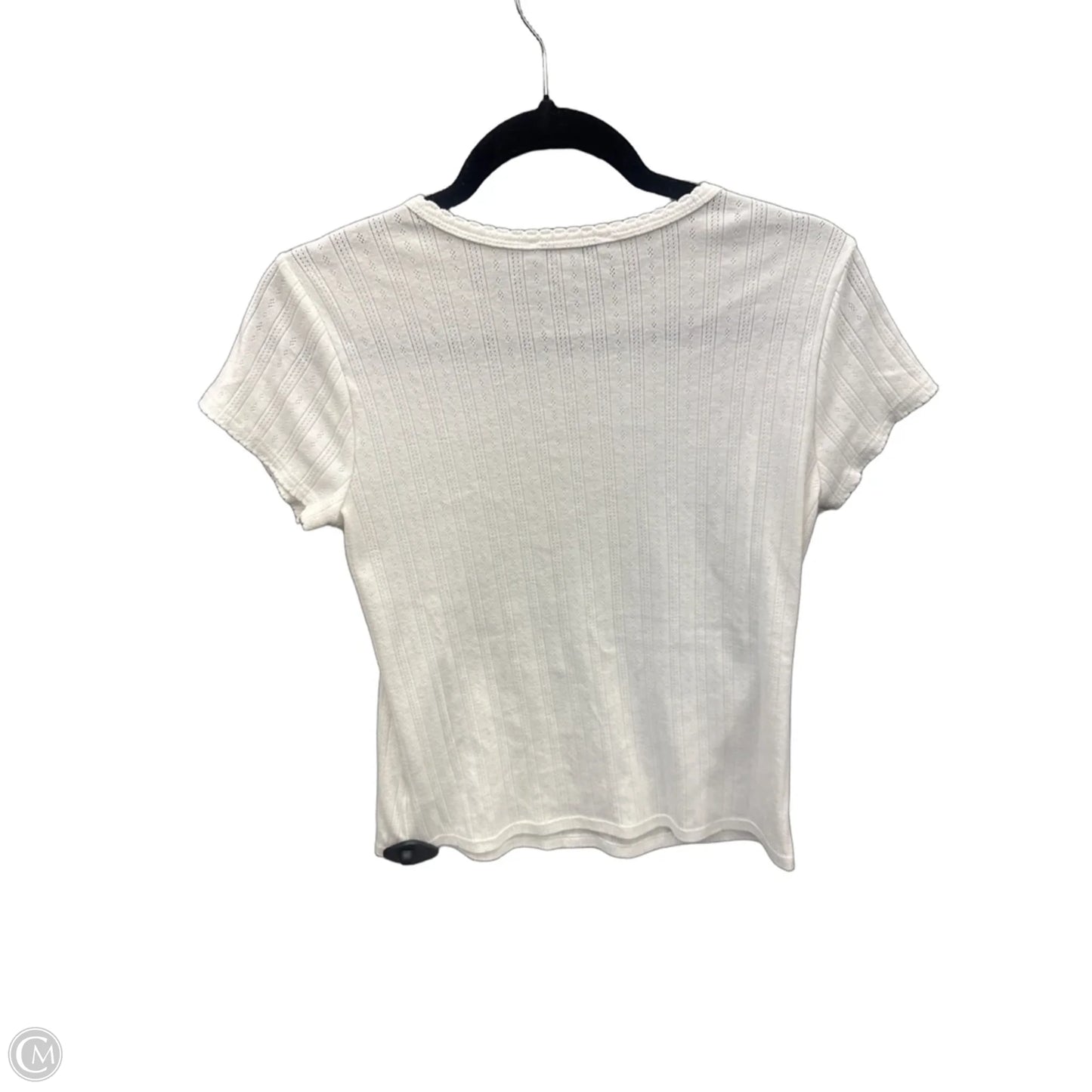 Top Short Sleeve By Free Assembly In White, Size: L