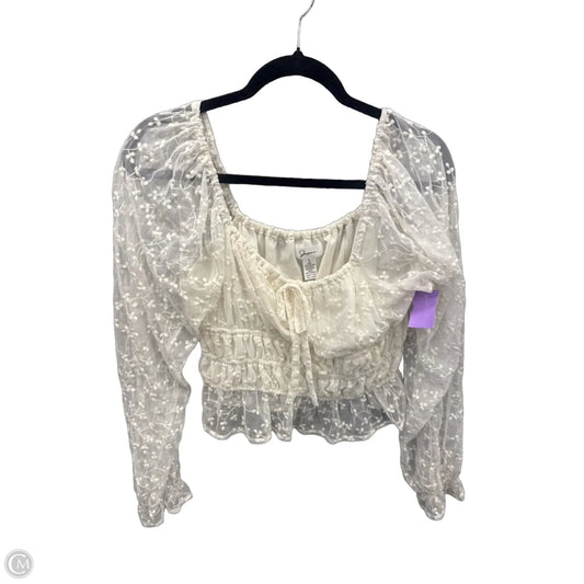 Top Long Sleeve By Japna In Cream, Size: L