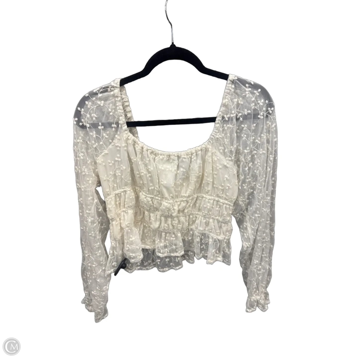 Top Long Sleeve By Japna In Cream, Size: L