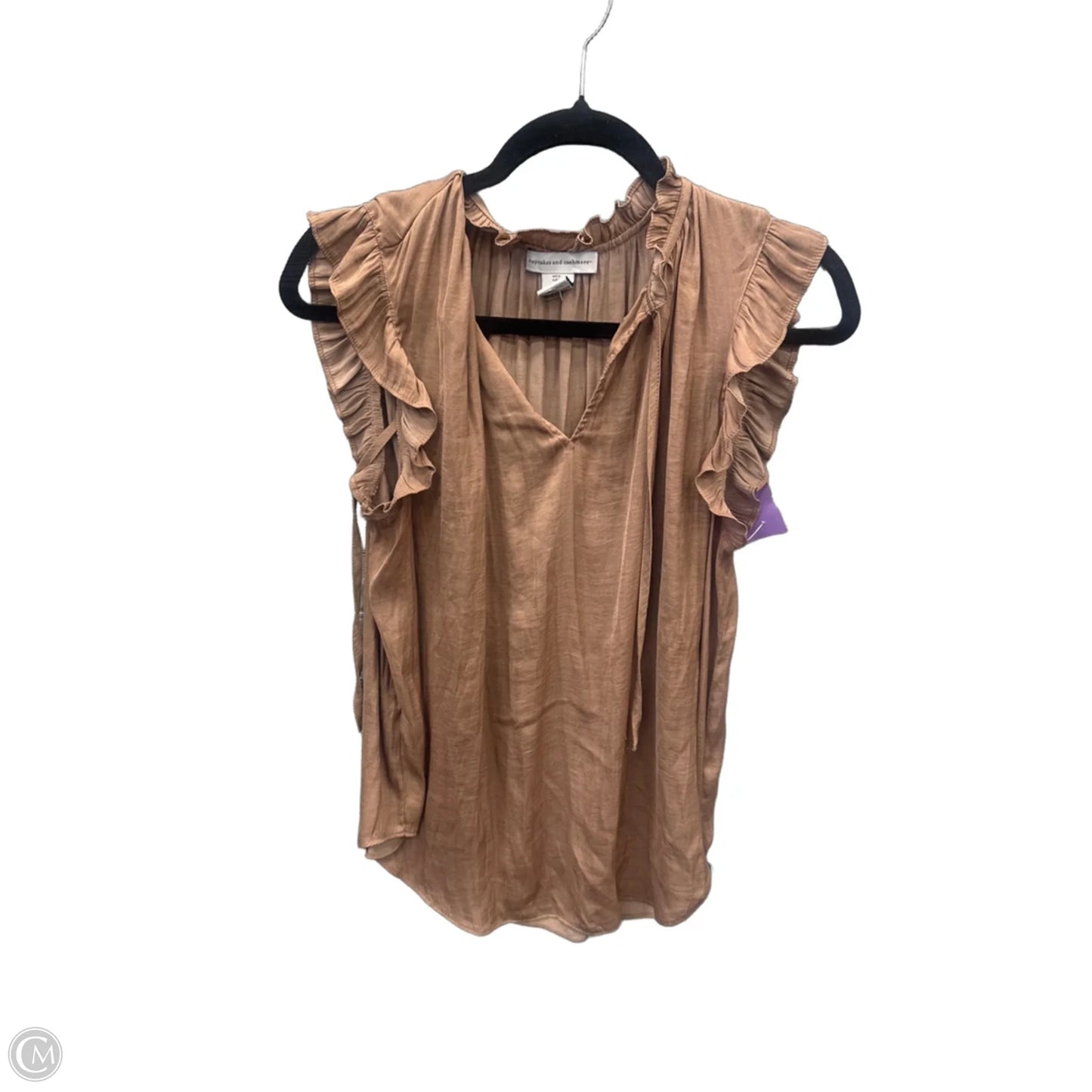Top Sleeveless By Cupcakes And Cashmere In Bronze, Size: L