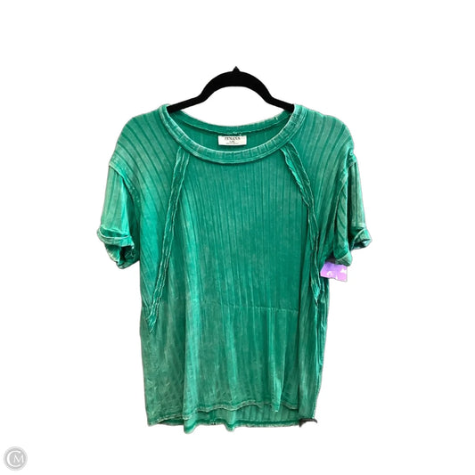 Top Short Sleeve By Zenana In Green, Size: L