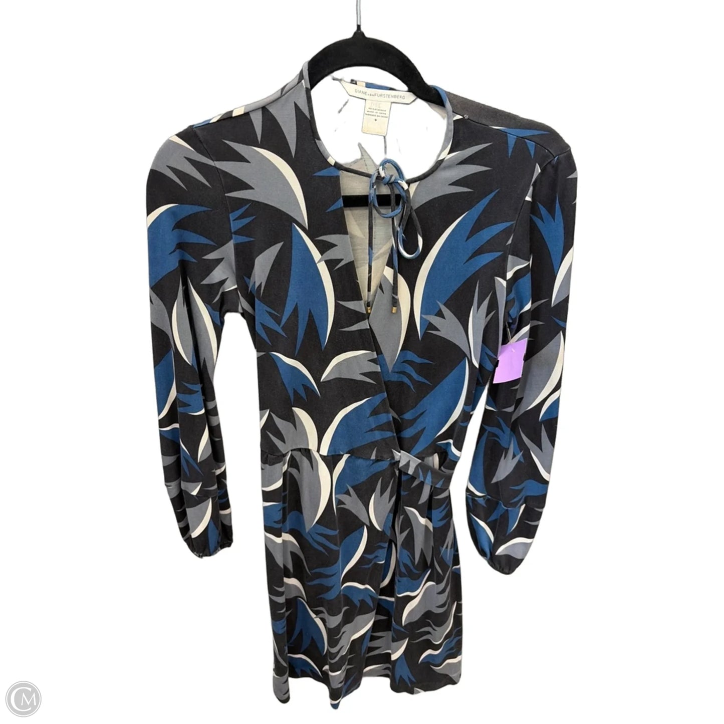 Dress Designer By Diane Von Furstenberg In Black & Blue, Size: S