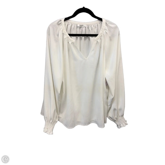 Top Long Sleeve By Zeagoo In White, Size: Xxl