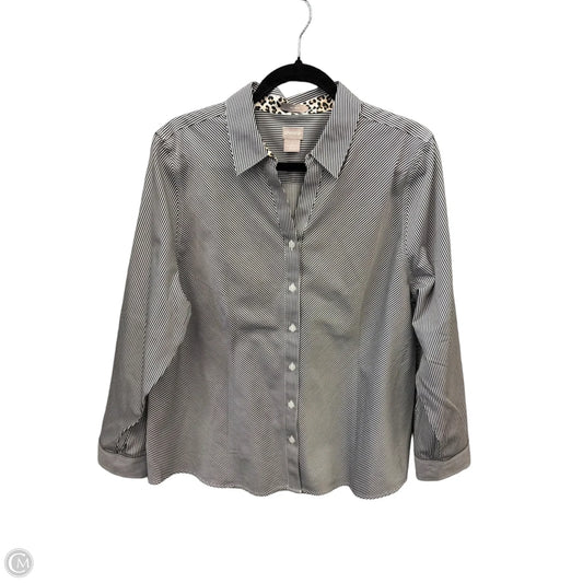 Top Long Sleeve By Chicos In Striped Pattern, Size: Xl
