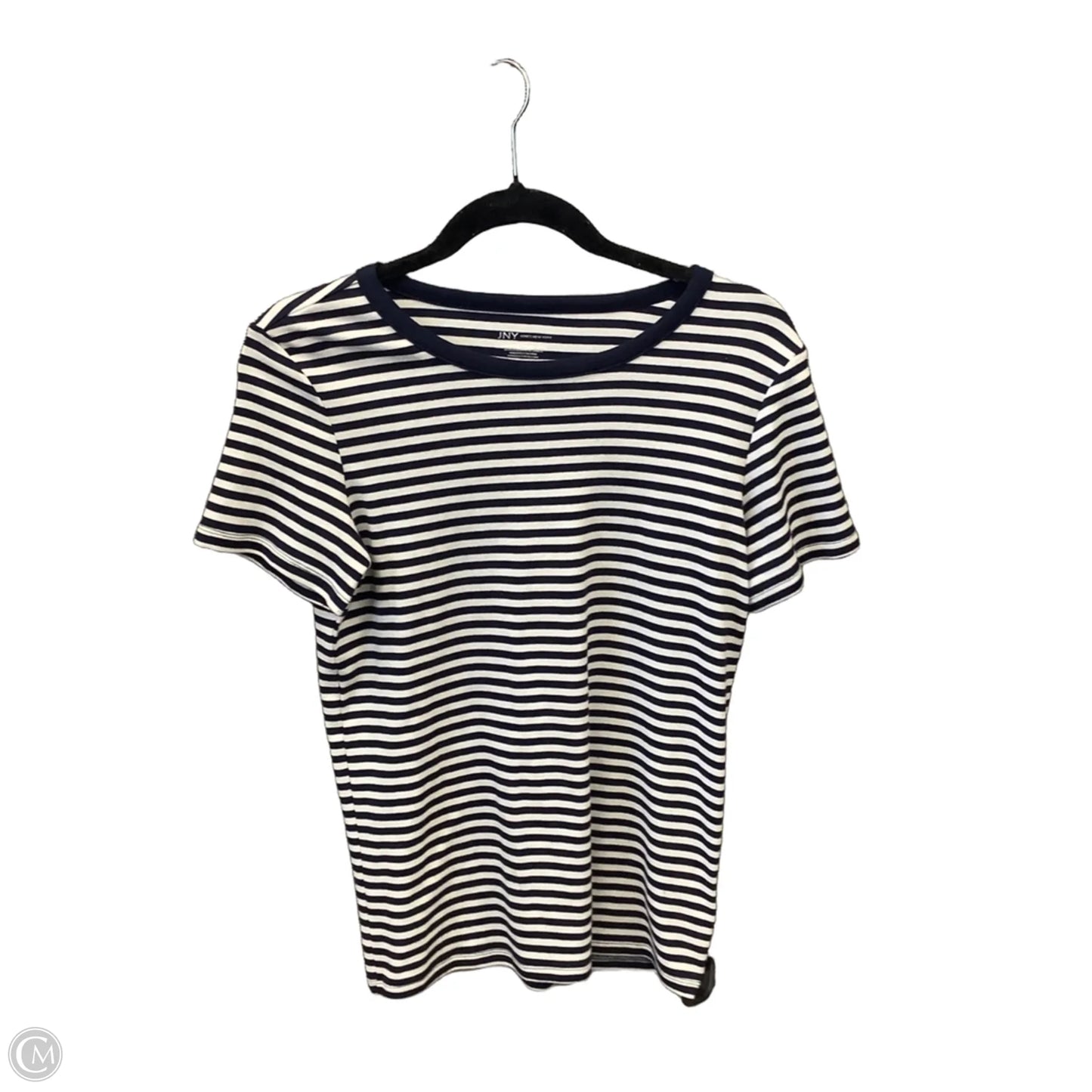 Top Short Sleeve By Jones New York In Striped Pattern, Size: M