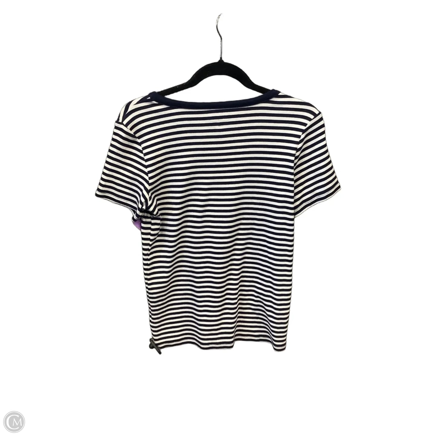 Top Short Sleeve By Jones New York In Striped Pattern, Size: M