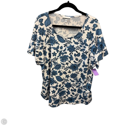 Top Short Sleeve By Jules & Leopold In Floral Print, Size: 1x
