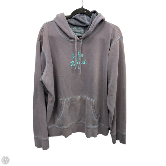 Sweatshirt Hoodie By Life Is Good In Grey, Size: Xxl