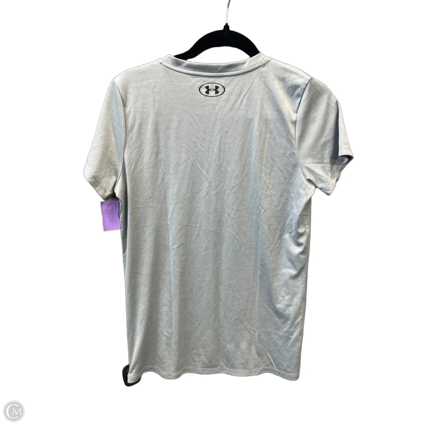 Athletic Top Short Sleeve By Under Armour In Grey, Size: M