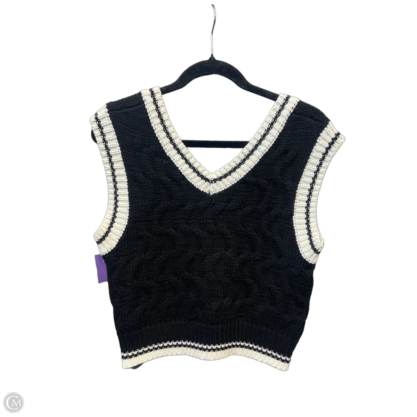 Vest Sweater By Clothes Mentor In Black, Size: M