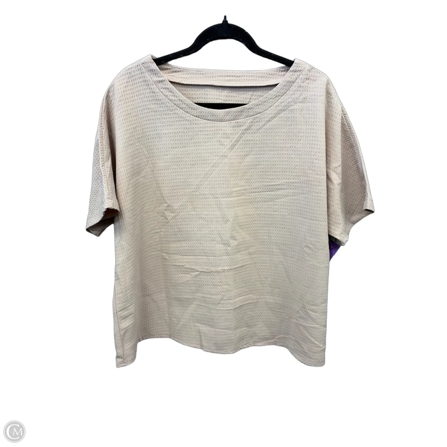 Top Short Sleeve By Shein In Beige, Size: L
