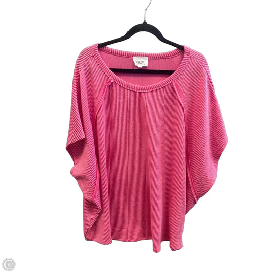 Top Short Sleeve By Andree By Unit In Pink, Size: 3x
