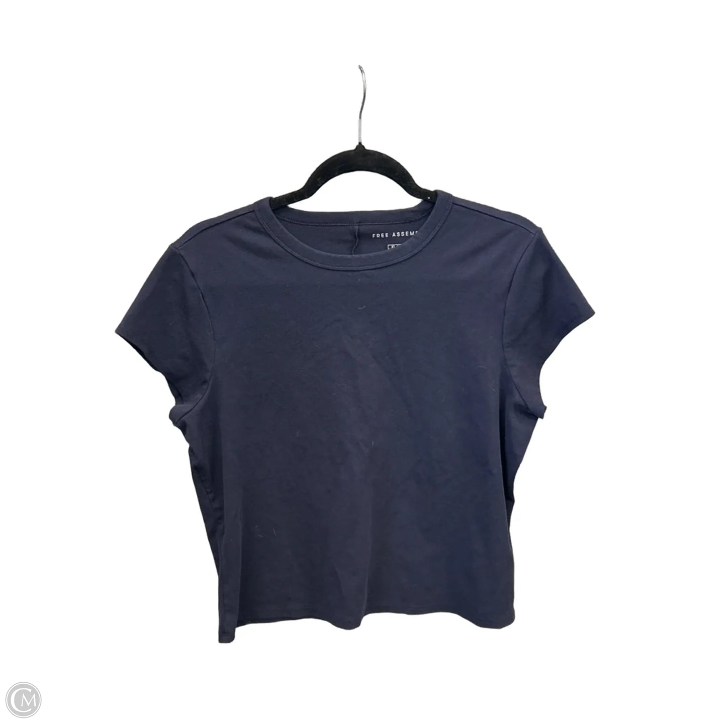 Top Short Sleeve By Free Assembly In Navy, Size: Xl