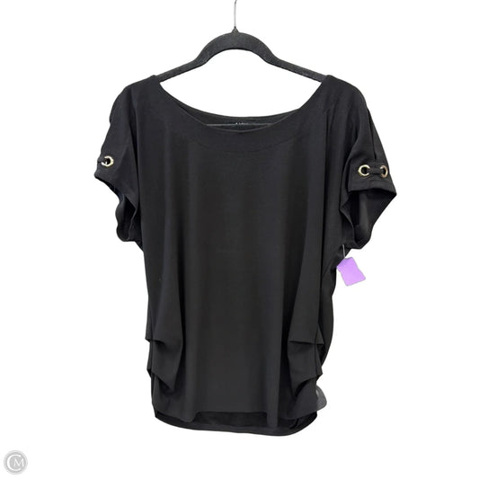 Top Short Sleeve By Auw In Black, Size: L