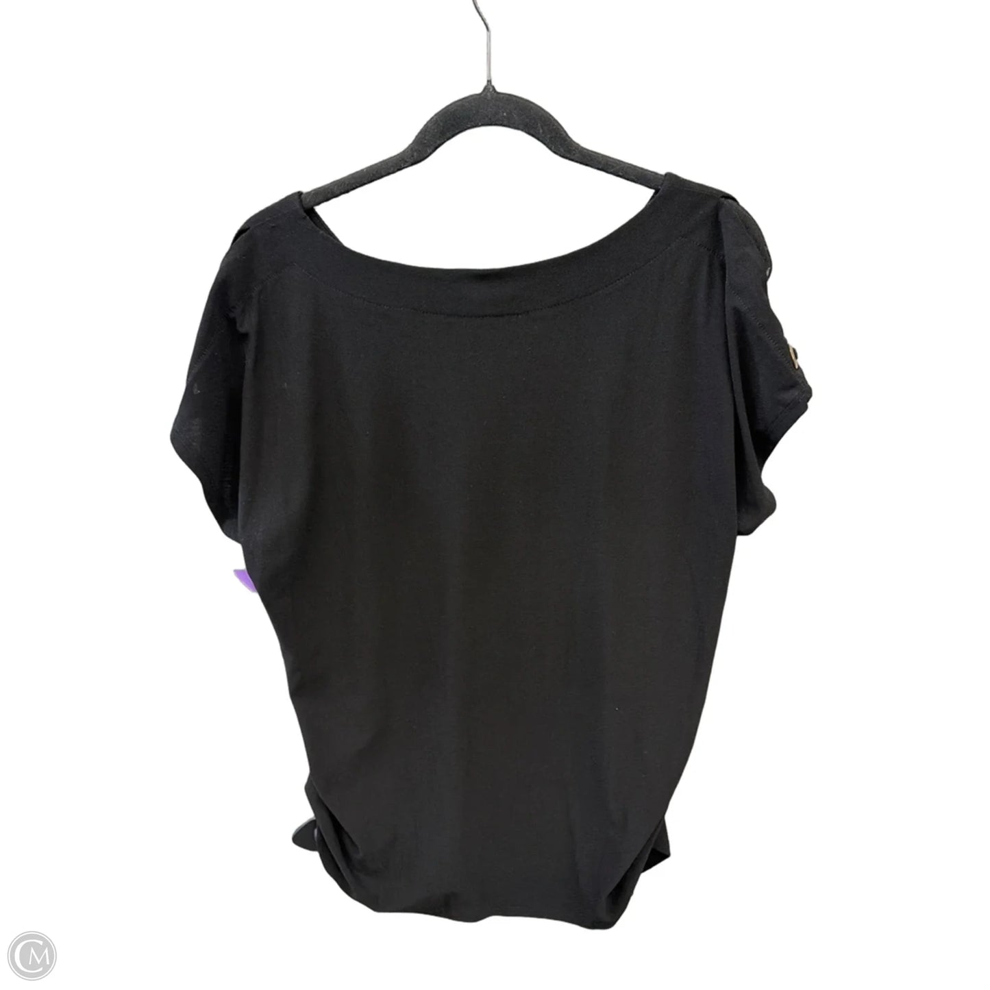 Top Short Sleeve By Auw In Black, Size: L