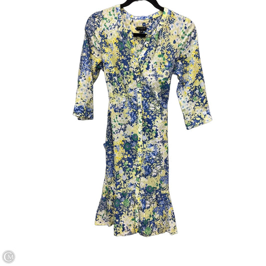 Dress Casual Midi By Talbots In Blue & Yellow, Size: Xs