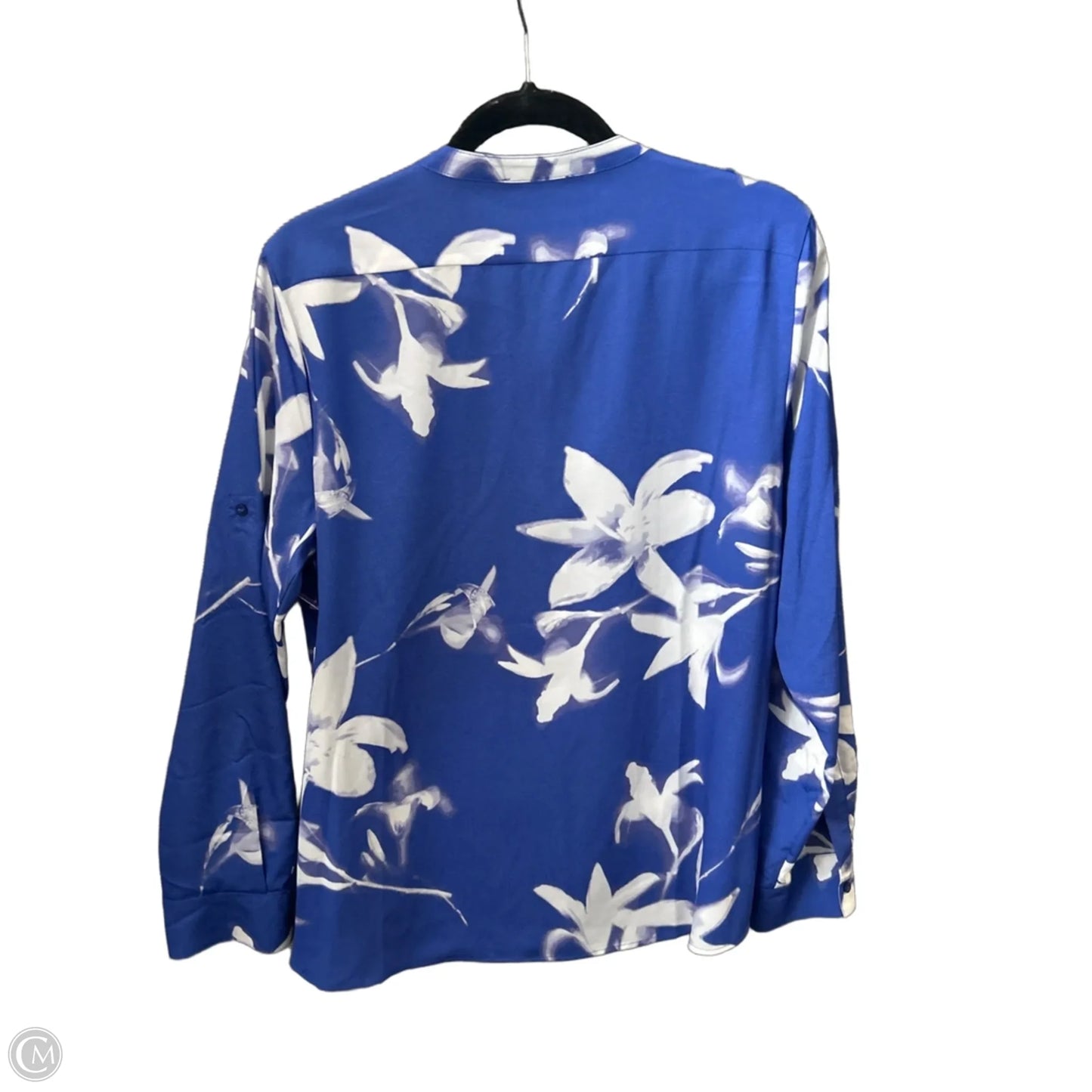 Top Long Sleeve By Calvin Klein In Blue, Size: L