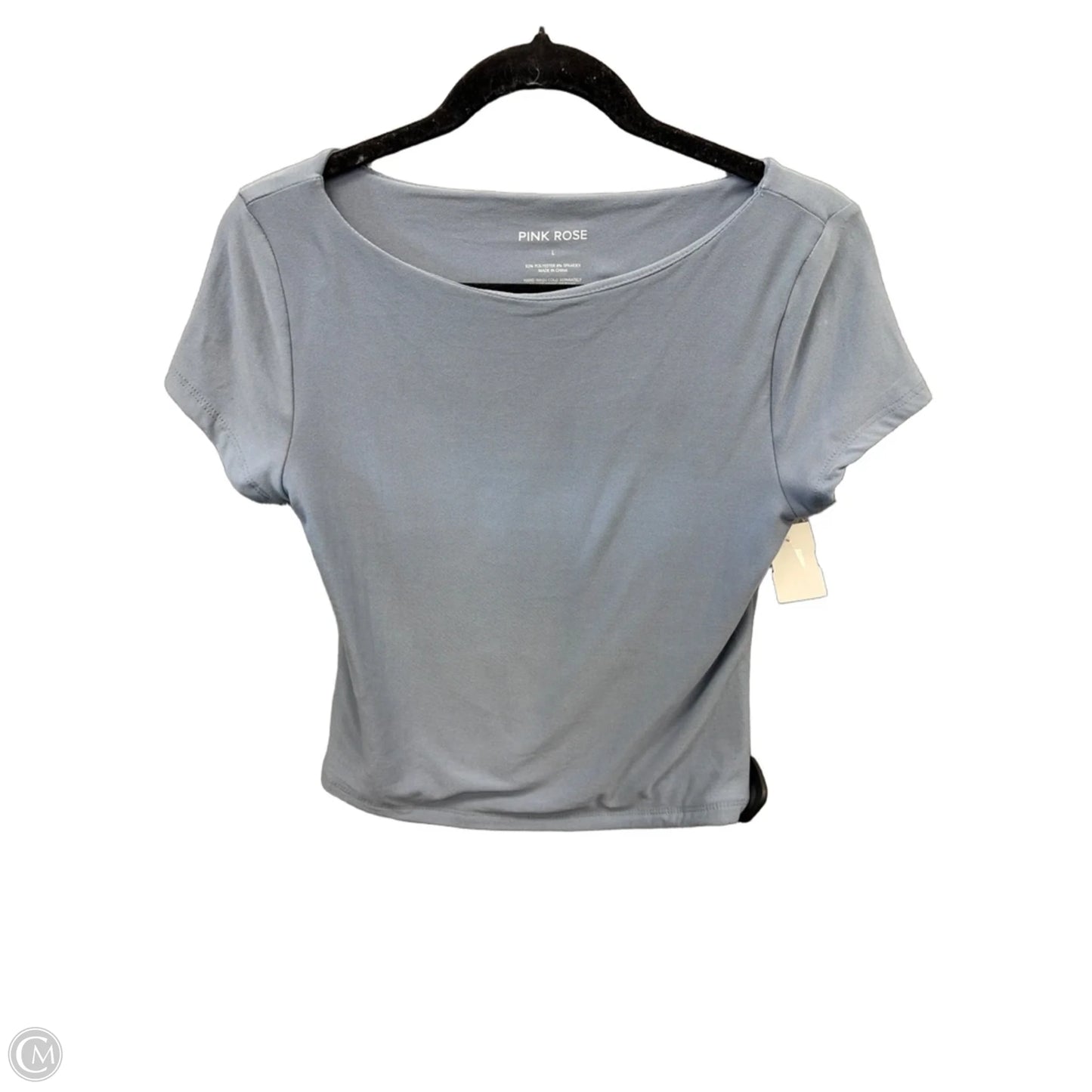 Top Short Sleeve By Pink Rose In Grey, Size: L