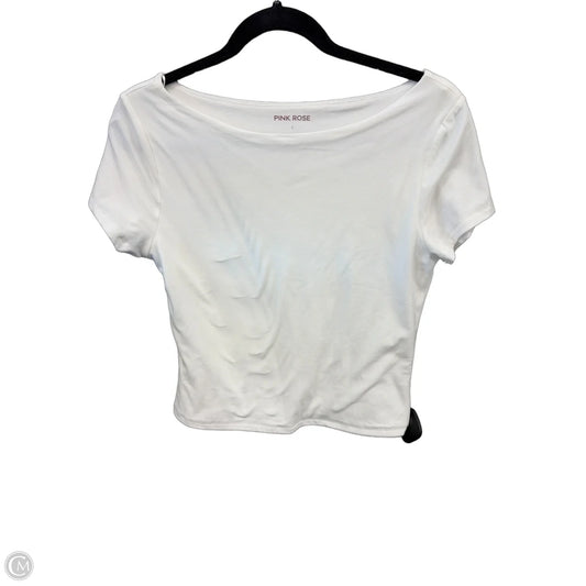 Top Short Sleeve By Pink Rose In White, Size: L