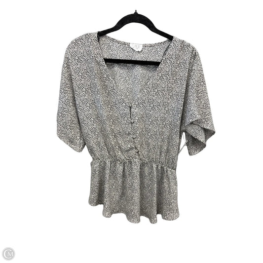 Top Short Sleeve By Sienna Sky In Animal Print, Size: L