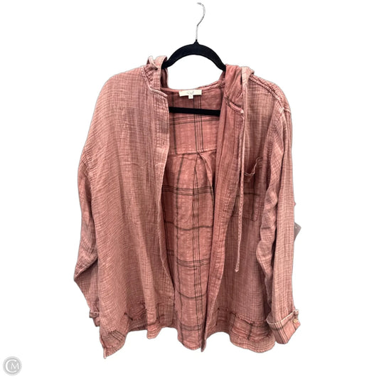 Top Long Sleeve By Easel In Pink, Size: L