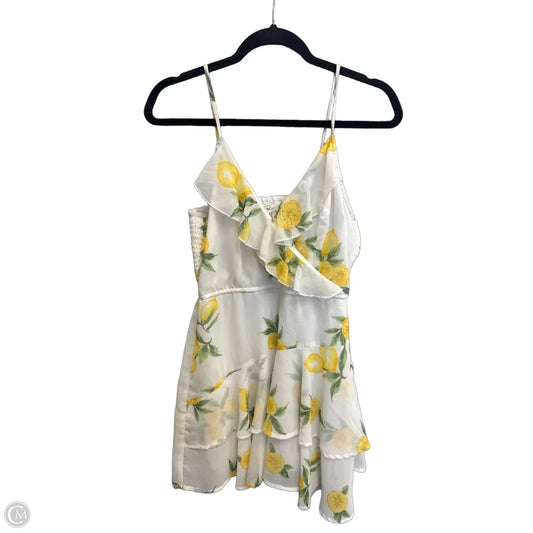 Dress Casual Short By Japna In White & Yellow, Size: M