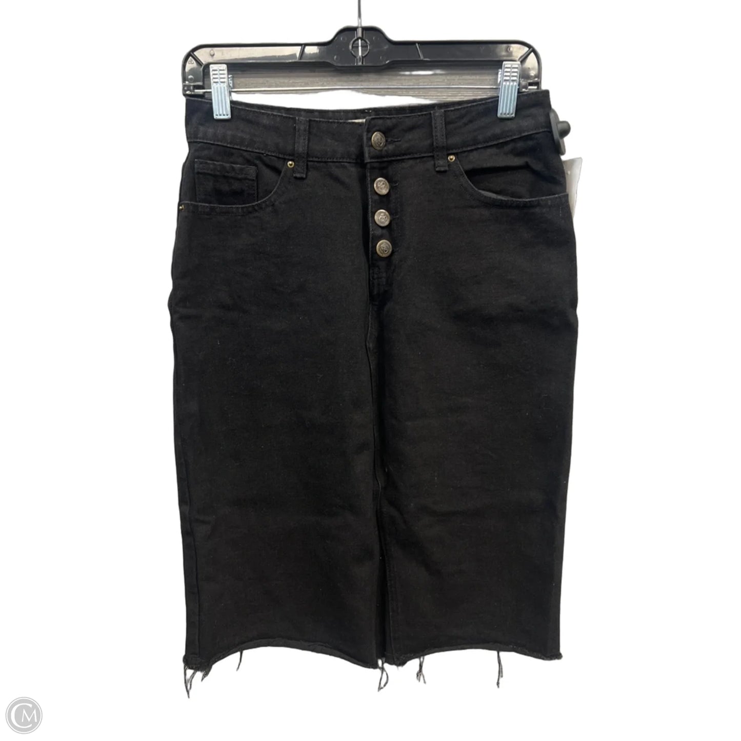 Skirt Midi By Clothes Mentor In Black Denim, Size: 4
