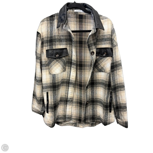 Jacket Shirt By Staccato In Plaid Pattern, Size: S