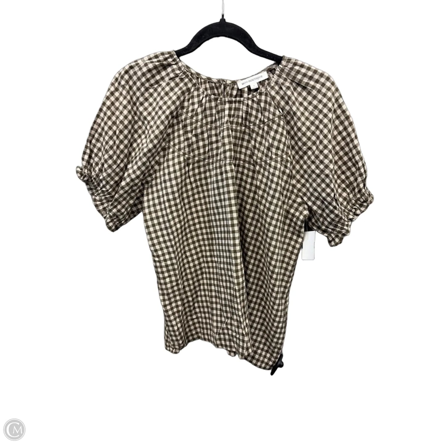 Top Short Sleeve By Mod In Plaid Pattern, Size: S