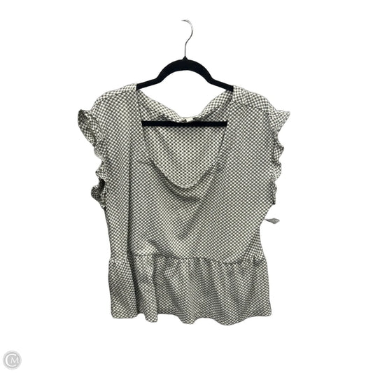 Top Short Sleeve By Loft In Plaid Pattern, Size: Xl