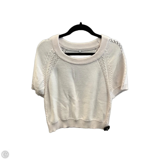 Sweater Short Sleeve By Cme In White, Size: L