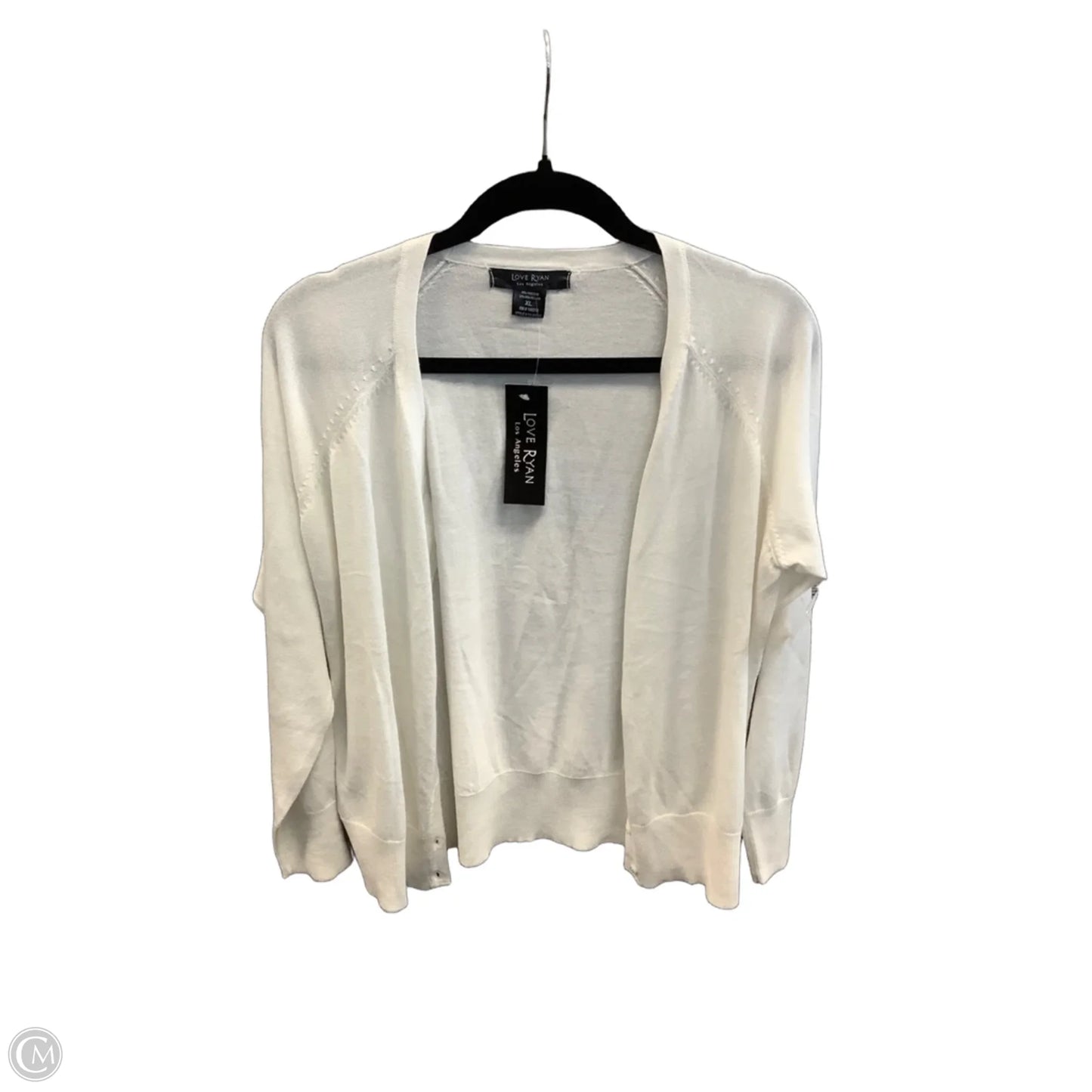 Cardigan By Clothes Mentor In White, Size: Xl