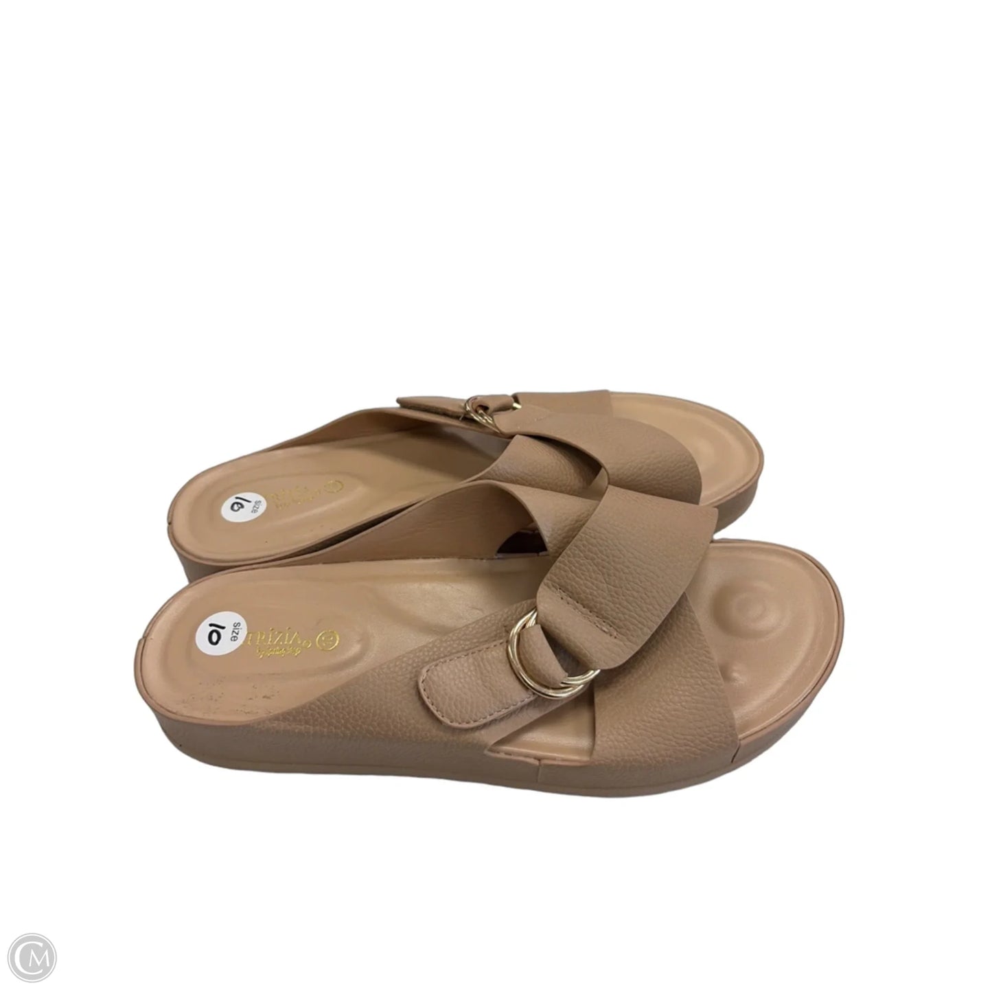 Sandals Flats By Clothes Mentor In Beige, Size: 10