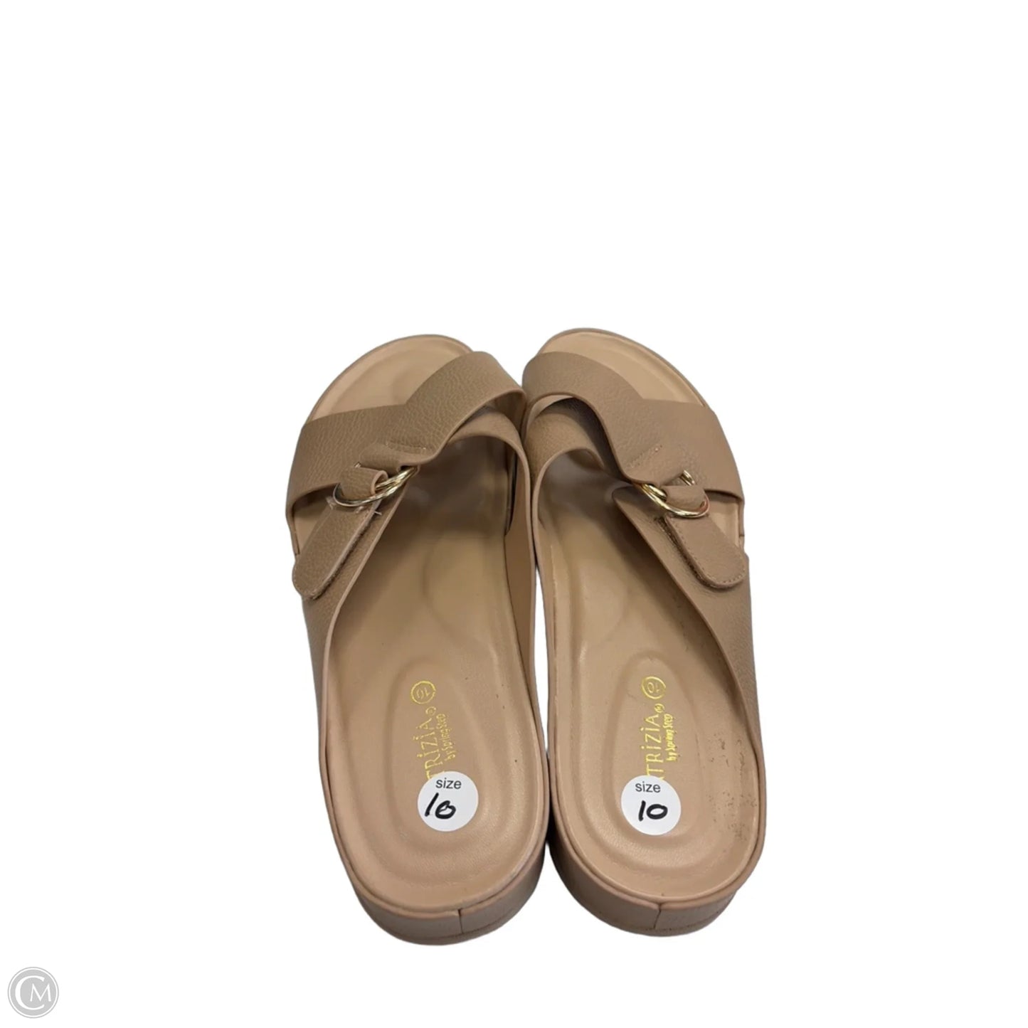 Sandals Flats By Clothes Mentor In Beige, Size: 10