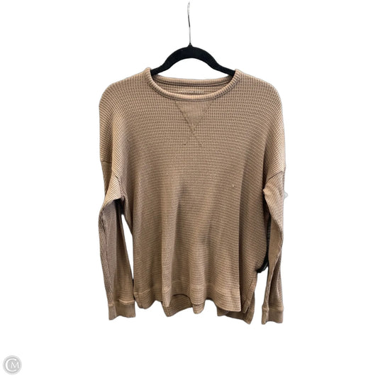 Top Long Sleeve By American Eagle In Brown, Size: S