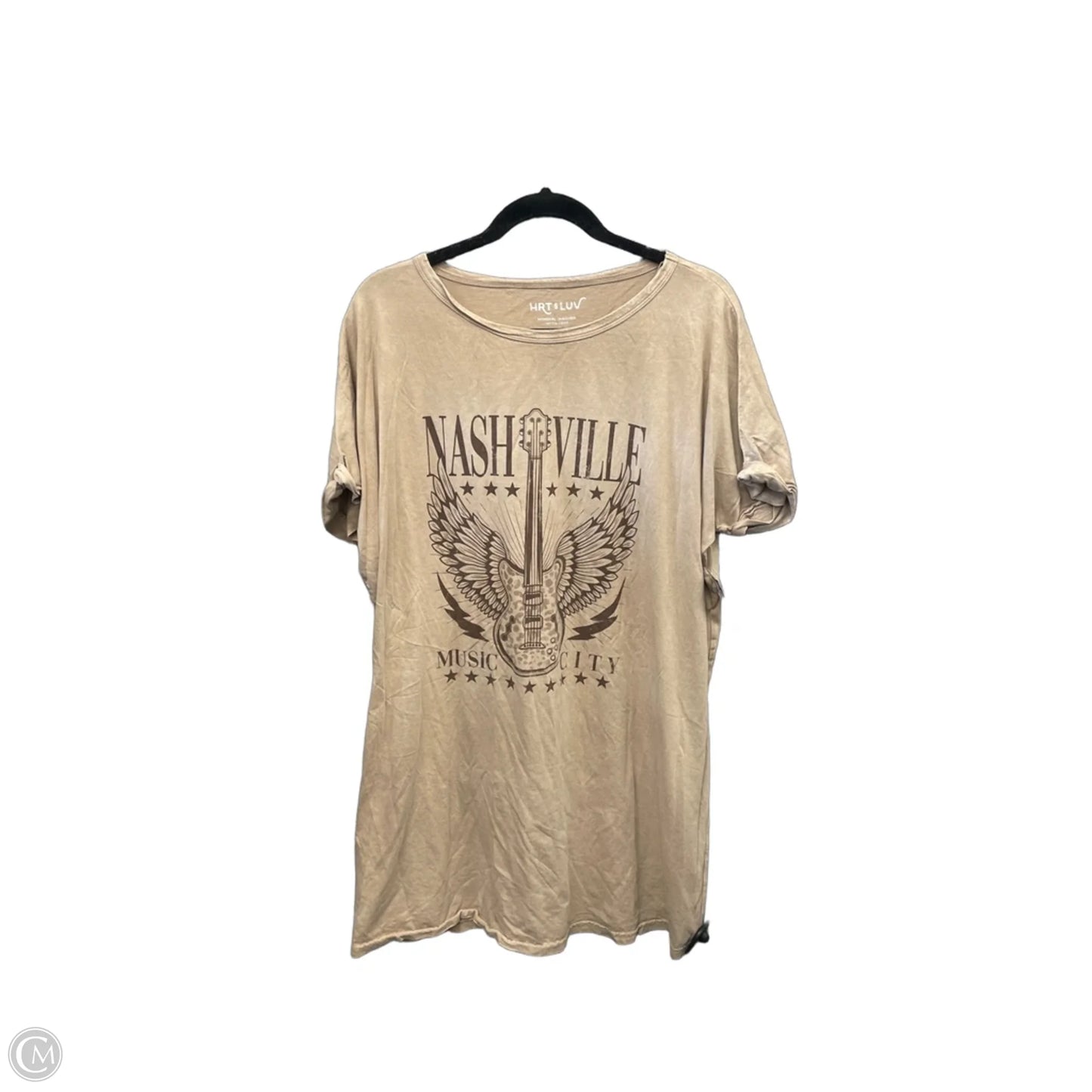 Top Short Sleeve By Clothes Mentor In Beige, Size: L