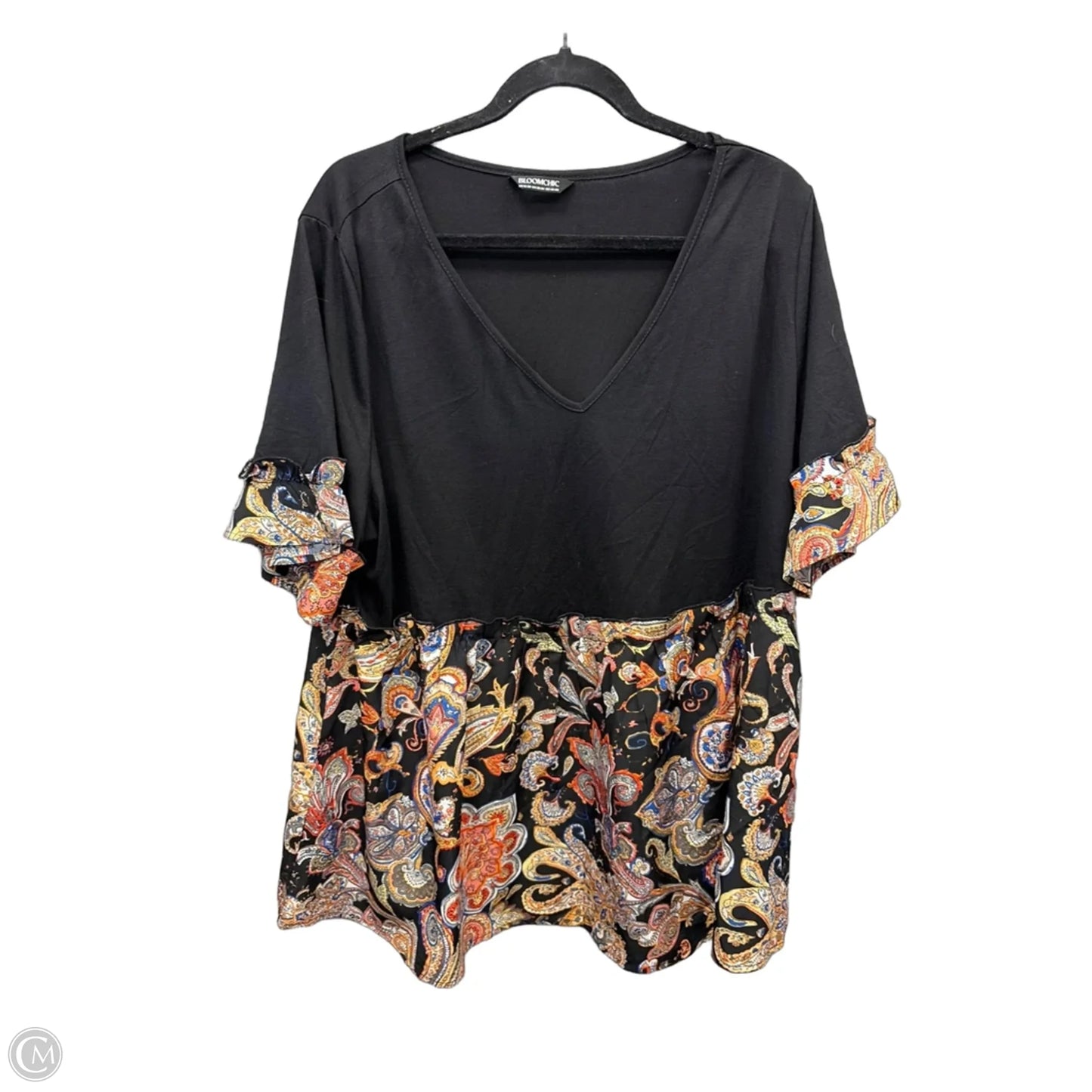 Top Short Sleeve By Bloomchic In Black, Size: Xxl