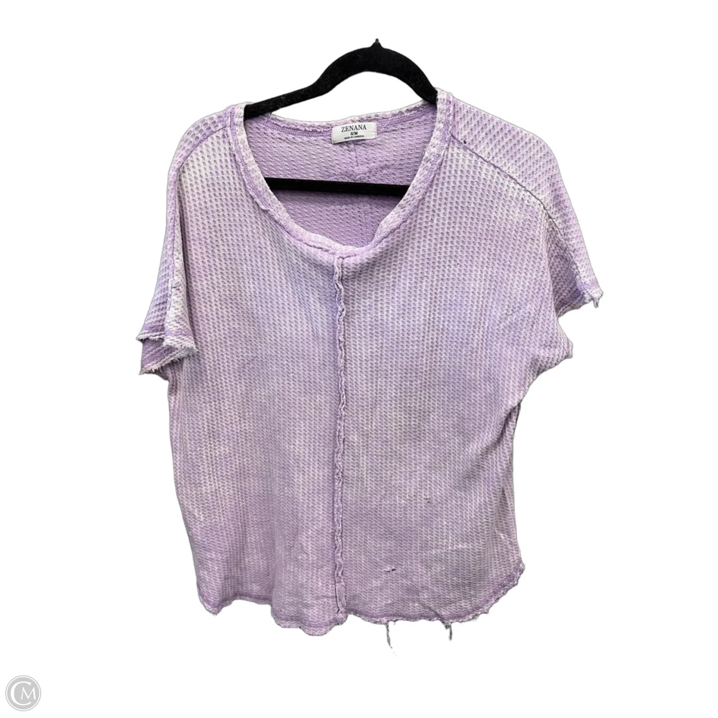 Top Short Sleeve By Zenana In Purple, Size: S