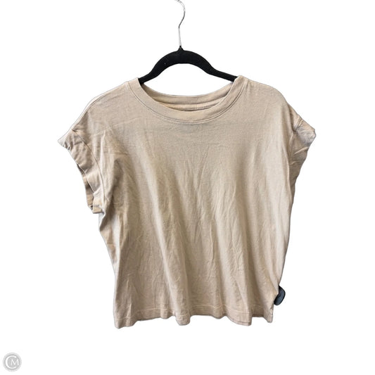 Top Short Sleeve Basic By A New Day In Beige, Size: M
