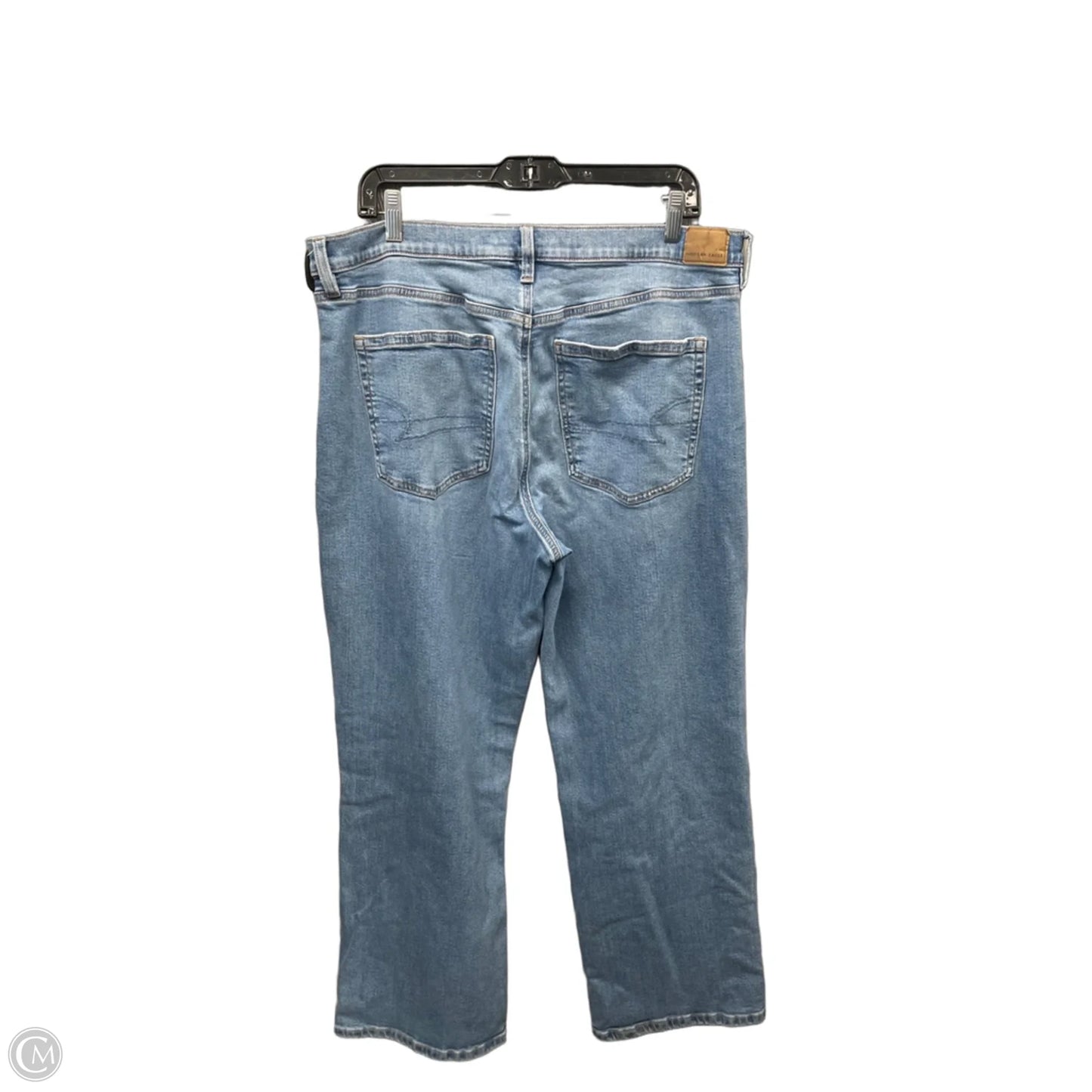 Jeans Straight By American Eagle In Blue Denim, Size: 16