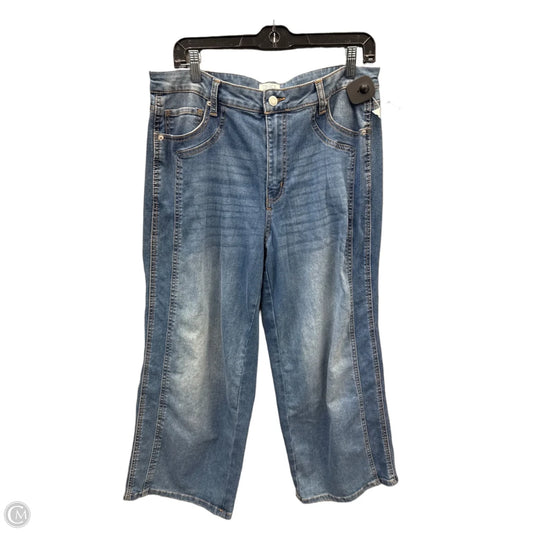 Jeans Cropped By Time And Tru In Blue Denim, Size: 14
