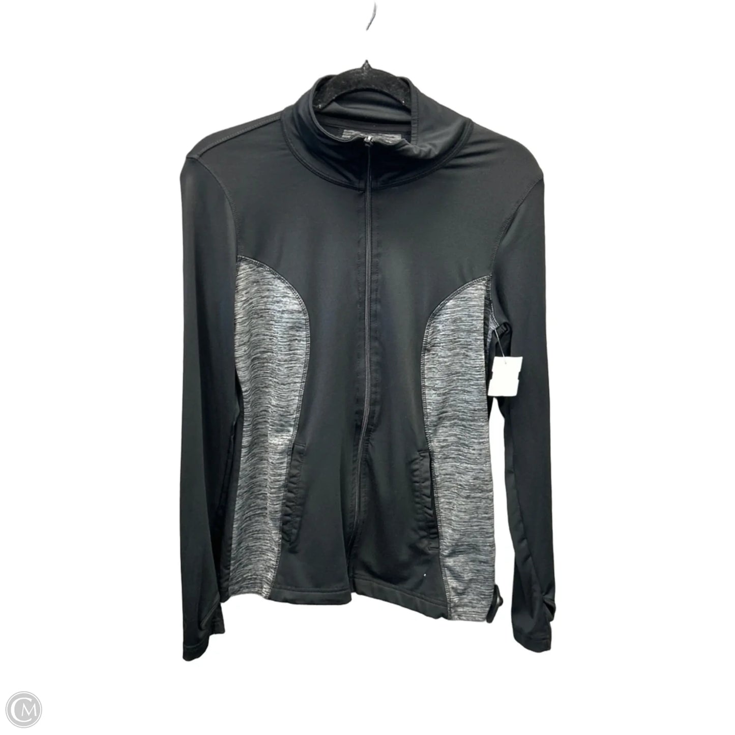 Athletic Top Long Sleeve Collar By Danskin In Black, Size: M