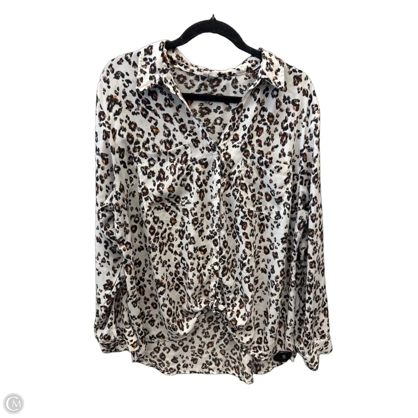 Top Long Sleeve By Maurices In Animal Print, Size: Xxl