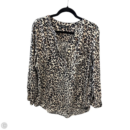 Top Long Sleeve By Apt 9 In Animal Print, Size: L