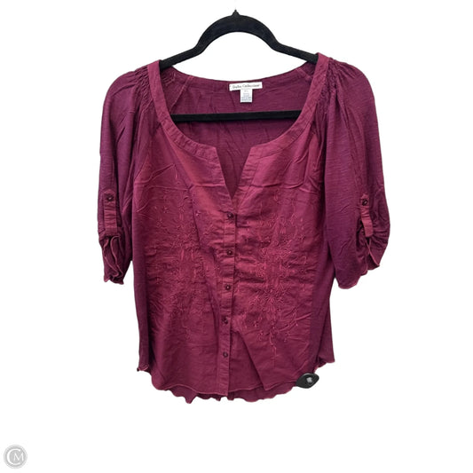 Top Short Sleeve By Dalia Collection In Purple, Size: L