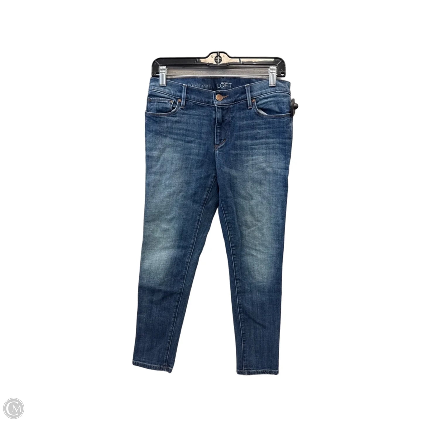Jeans Skinny By Loft In Blue Denim, Size: 4